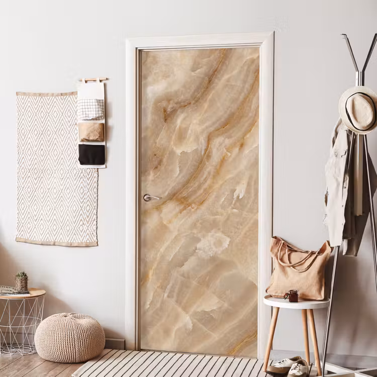 Steen - Ader - Natuur - Modern - Beige deurposter klein -sfeer6