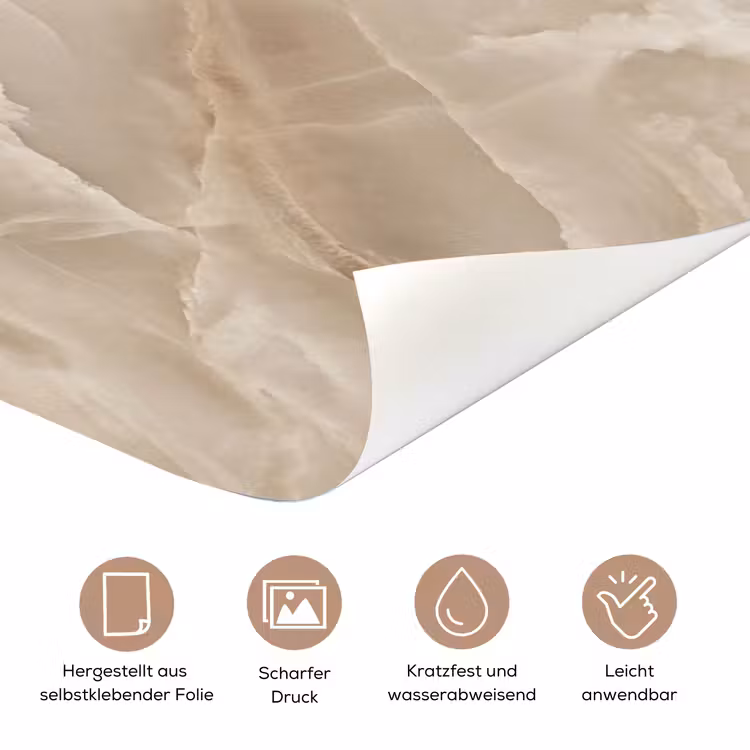Steen - Golvend - Abstract - Beige deurposter klein -tcloseup_DE