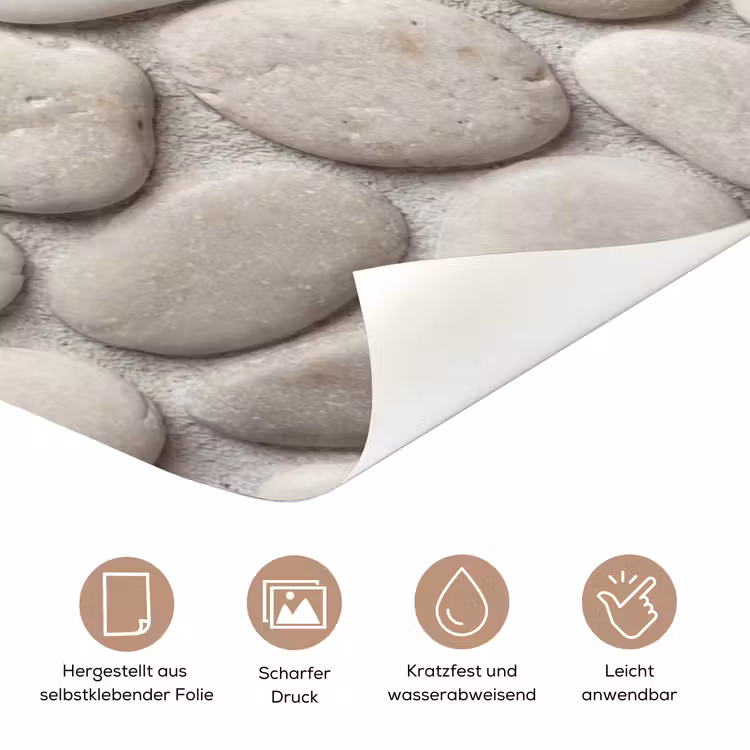Steen - Kiezel - Natuur - Minimalistisch - Beige deurposter klein -tcloseup_DE