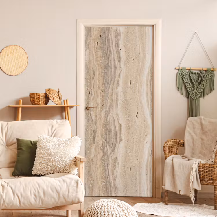 Steen - Patroon - Textuur - Natuurlijk - Beige deurposter klein -sfeer2