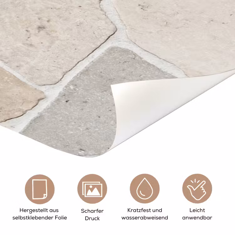 Steen - Patroon - Textuur - Beige deurposter klein -tcloseup_DE