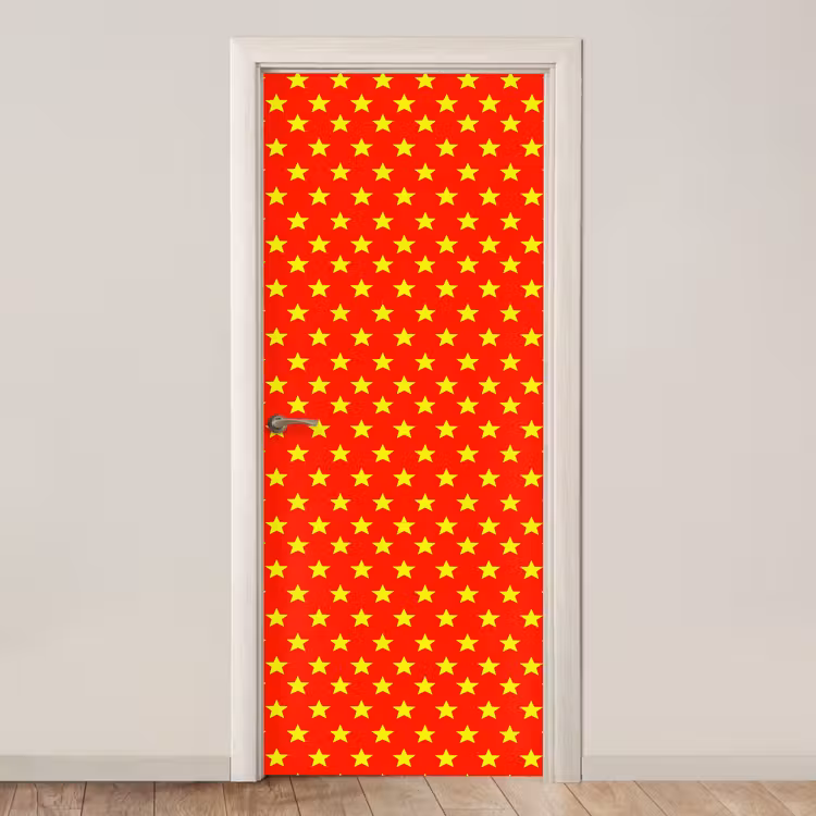 Ster - Patroon - Geel deurposter klein 289 -3d_beige