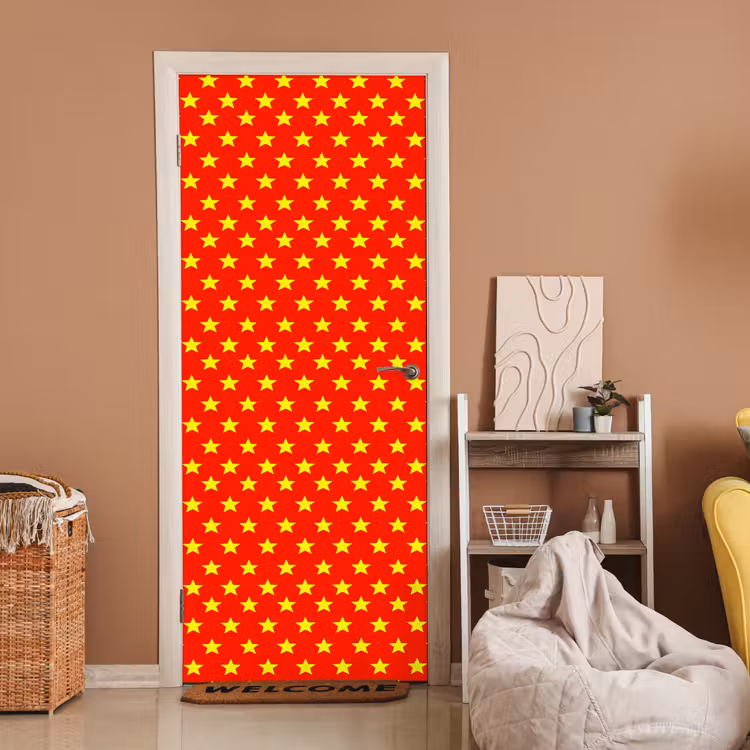 Ster - Patroon - Geel deurposter klein 289 -sfeer1