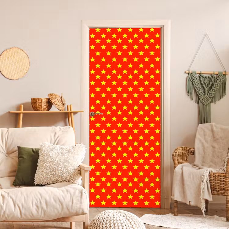 Ster - Patroon - Geel deurposter klein 289 -sfeer2
