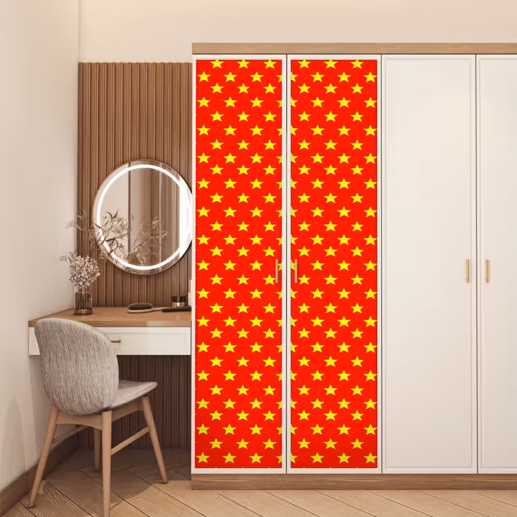 Ster - Patroon - Geel deurposter klein 289 -sfeer3