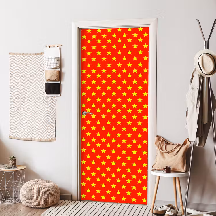 Ster - Patroon - Geel deurposter klein 289 -sfeer6