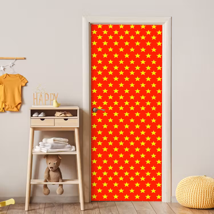 Ster - Patroon - Geel deurposter klein 289 -sfeer4