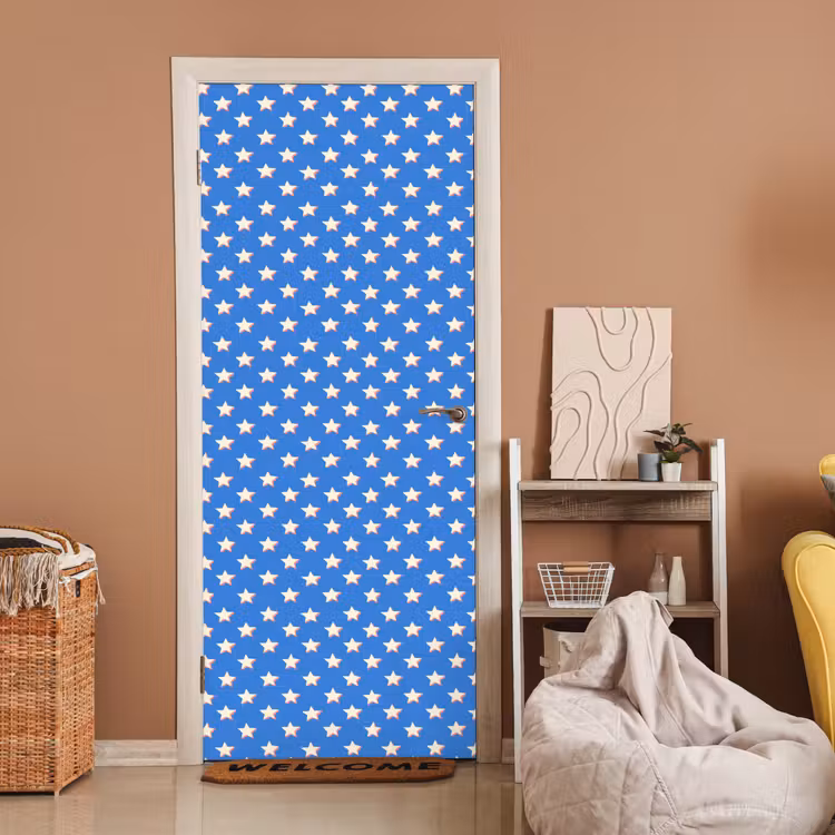 Sterren - Patroon - Blauw deurposter klein 289 -sfeer1