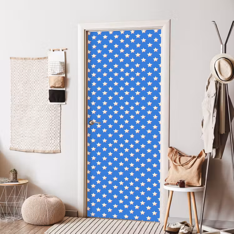 Sterren - Patroon - Blauw deurposter klein 289 -sfeer6