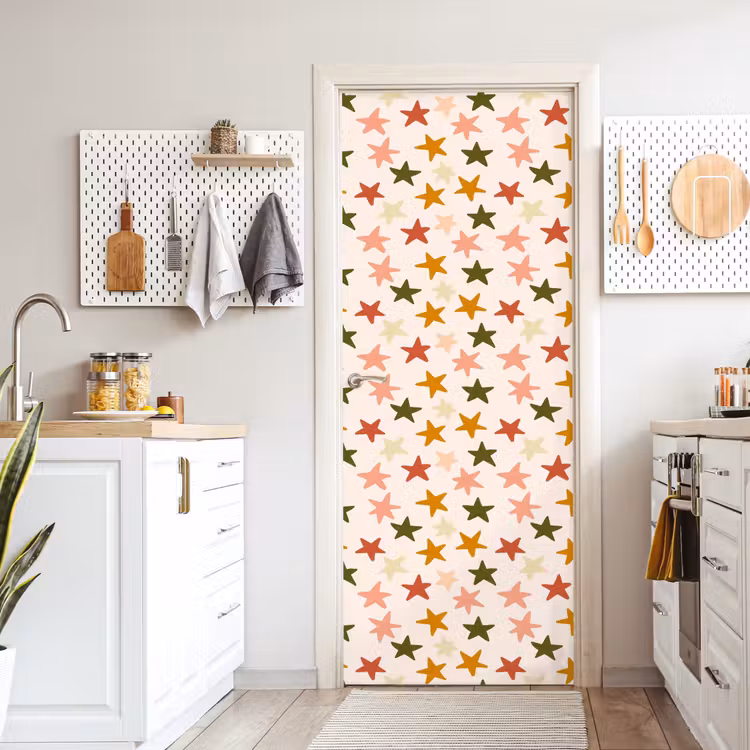 Sterren - Patroon - Kleurrijk deurposter klein 289 -sfeer5