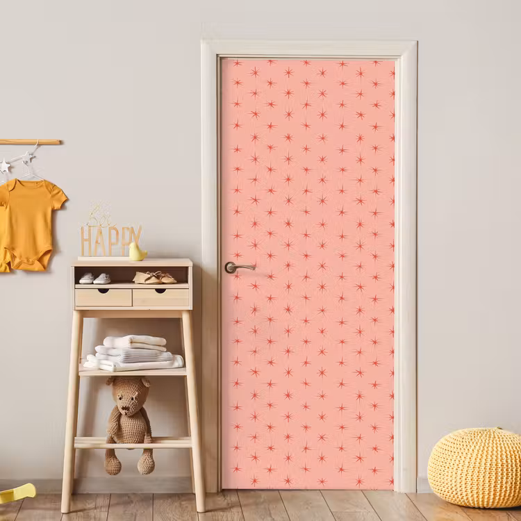 Sterretjes - Patroon - Oranje deurposter klein 289 -sfeer4