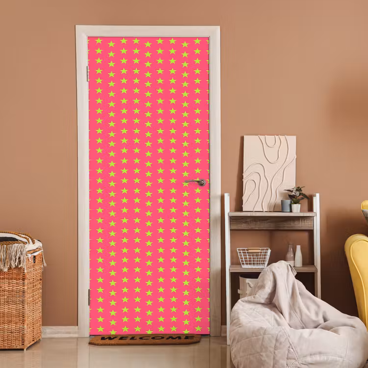 Sterren - Patroon - Roze deurposter klein 289 -sfeer1
