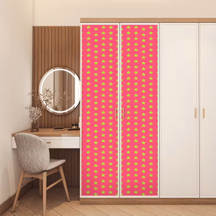 Sterren - Patroon - Roze deurposter klein 289 -sfeer3