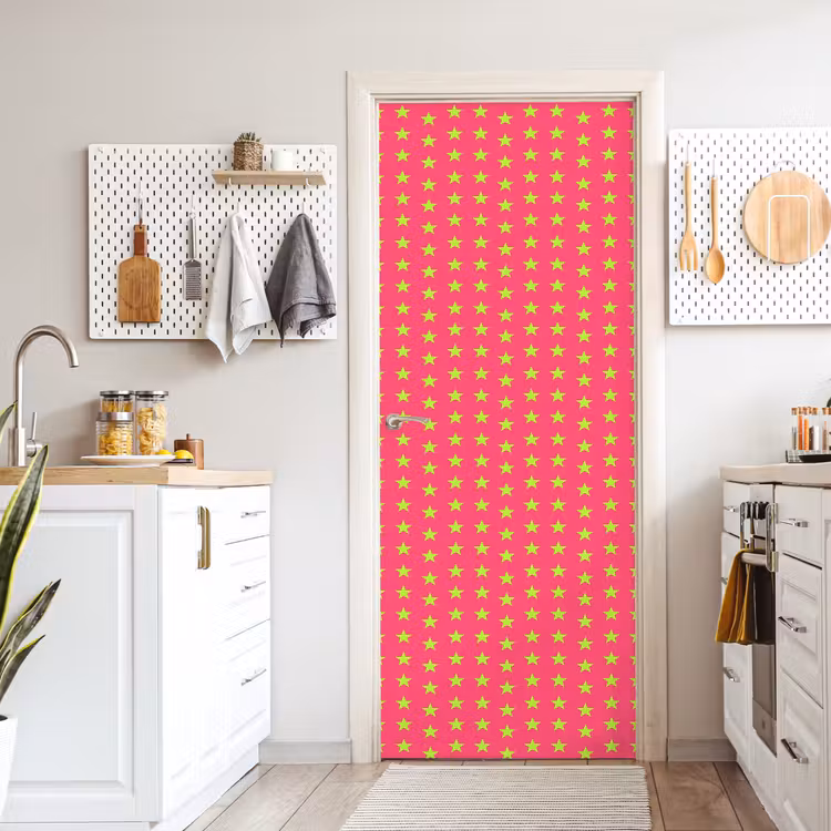 Sterren - Patroon - Roze deurposter klein 289 -sfeer5