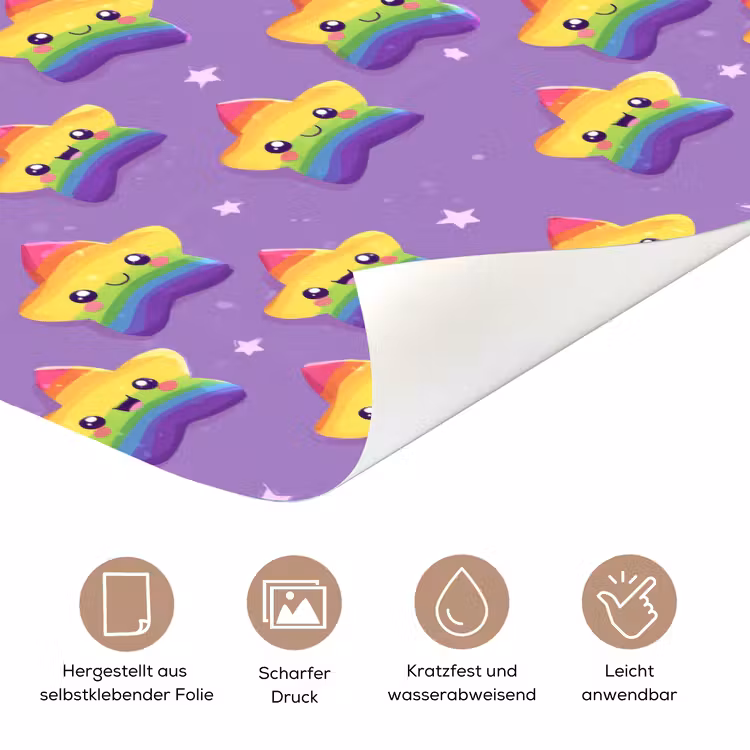 Sterren - Regenboog - Paars deurposter klein 289 -tcloseup_DE