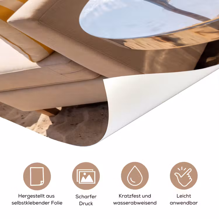 Strand - Ligbedden - Vakantie - Modern - Geel deurposter klein -tcloseup_DE