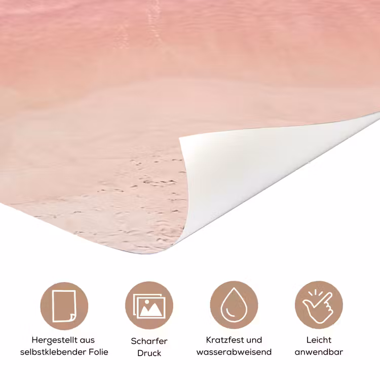Strand - Oceaan - Golven - Roze Zand - Natuur deurposter klein -tcloseup_DE