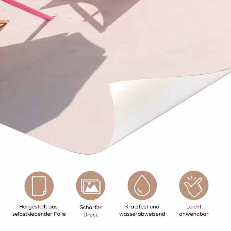 Strand - Parasol - Ligstoel - Zomer - Roze deurposter klein -tcloseup_DE