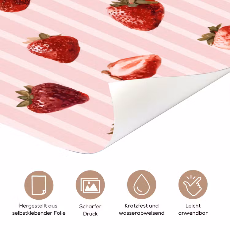 Strepen - Aardbei - Roze deurposter klein 289 -tcloseup_DE