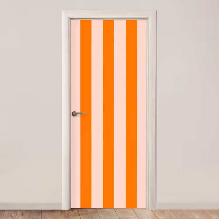 Strepen - Modern - Oranje deurposter klein 289 -3d_beige