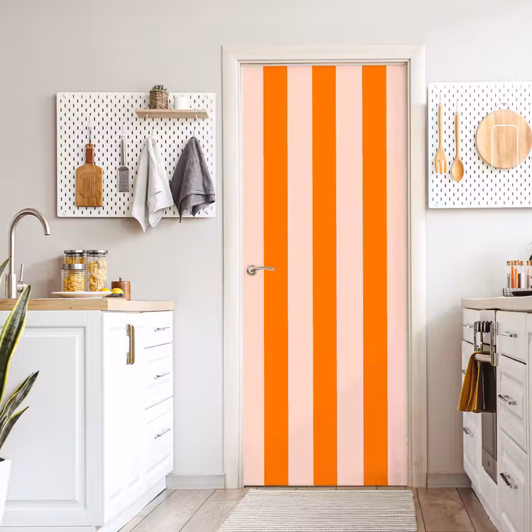 Strepen - Modern - Oranje deurposter klein 289 -sfeer5