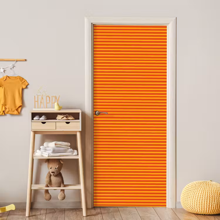 Strepen - Patroon - Oranje deurposter klein 289 -sfeer4
