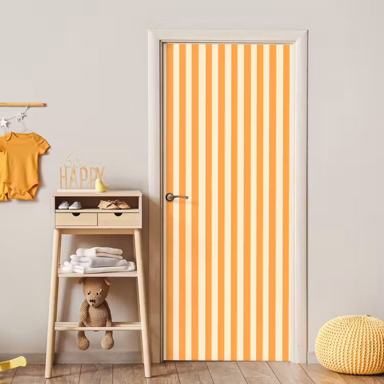 Strepen - Patroon - Oranje deurposter klein 289 -sfeer4