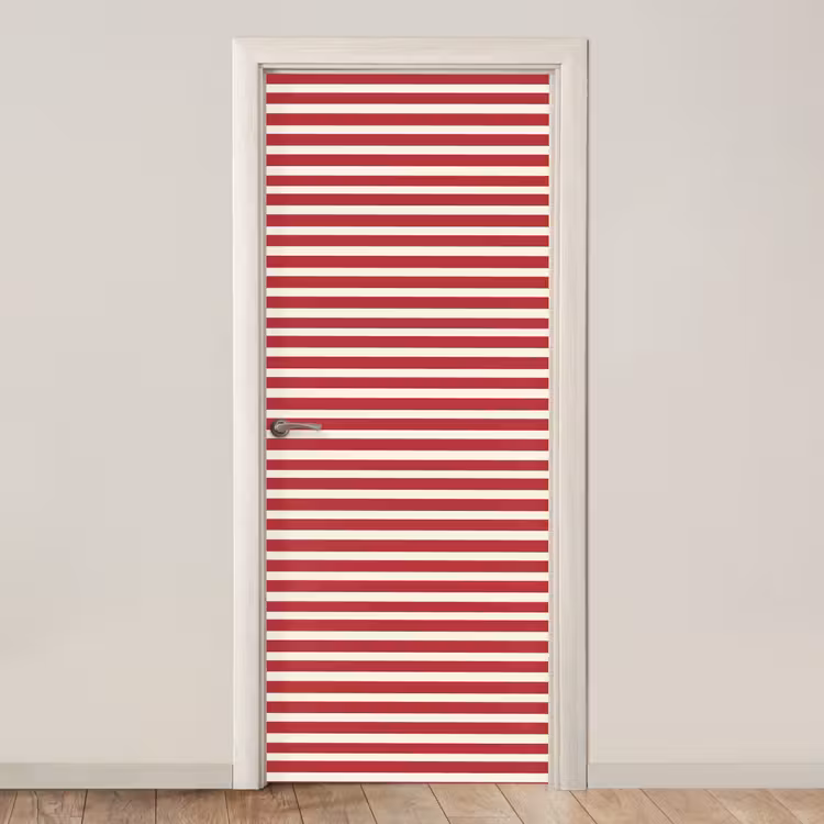 Strepen - Patroon - Rood deurposter klein 289 -3d_beige