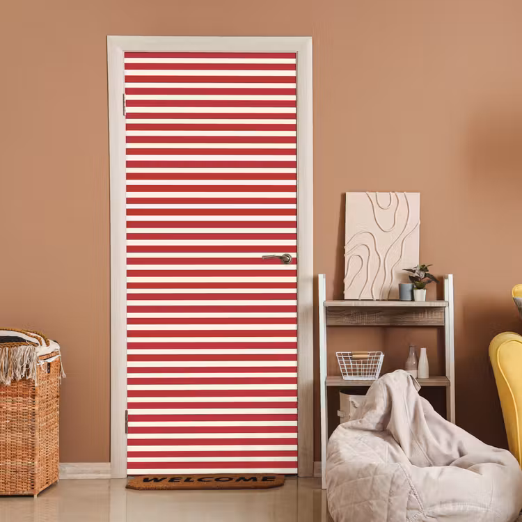 Strepen - Patroon - Rood deurposter klein 289 -sfeer1