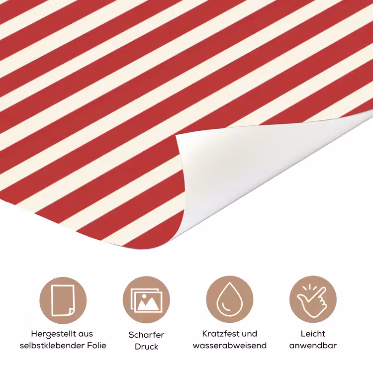 Strepen - Patroon - Rood deurposter klein 289 -tcloseup_DE