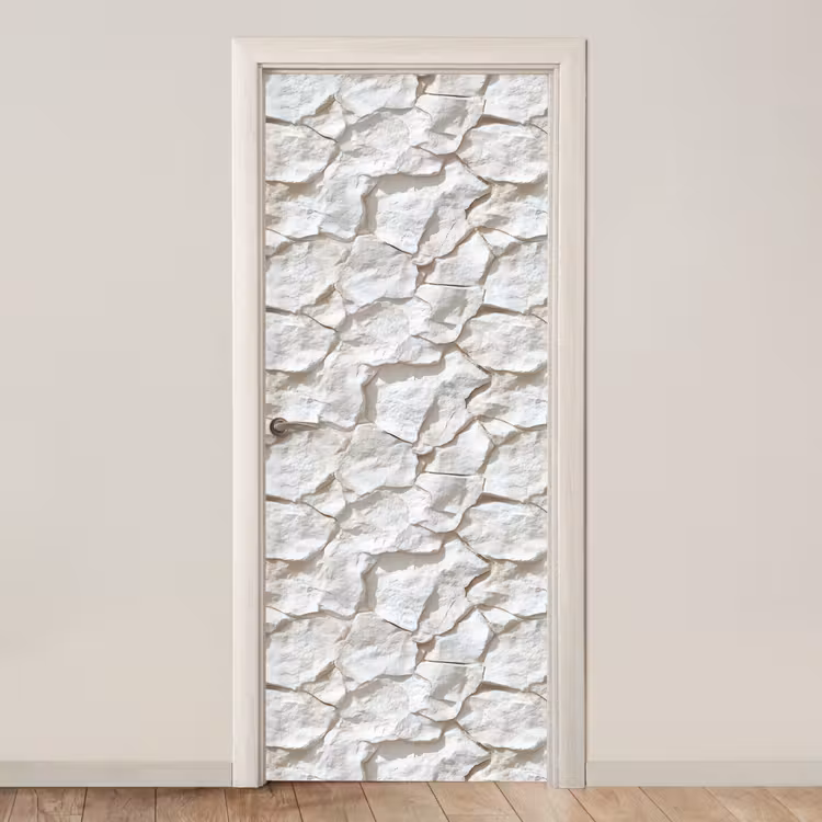 Structuur - Rots - Wit deurposter klein 289 -3d_beige