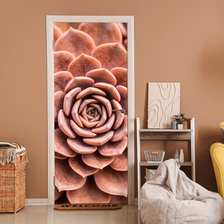 Vetplant - Organisch - Roze deurposter klein -sfeer1