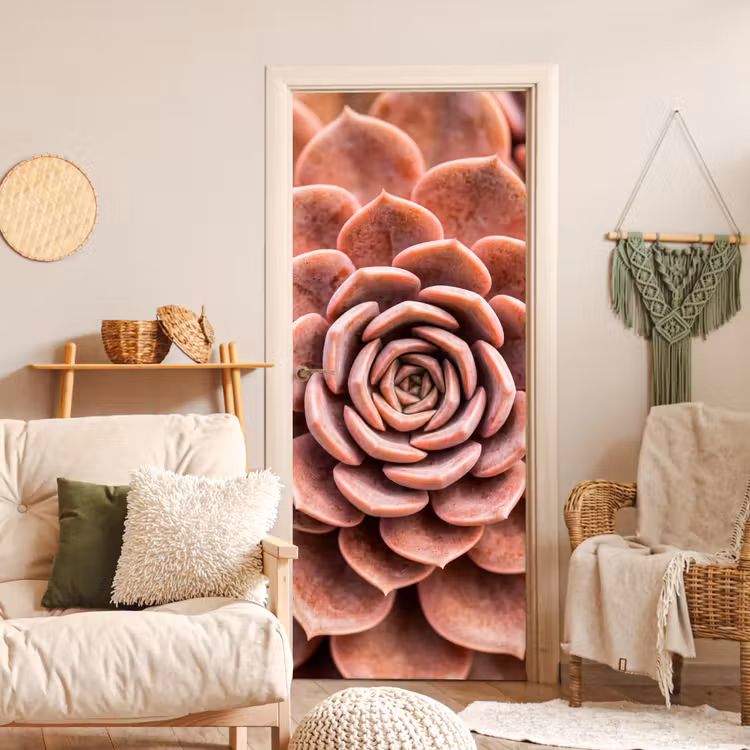 Vetplant - Organisch - Roze deurposter klein -sfeer2
