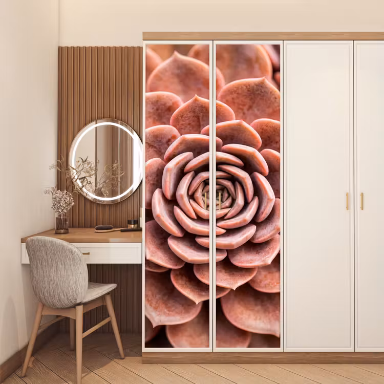 Vetplant - Organisch - Roze deurposter klein -sfeer3