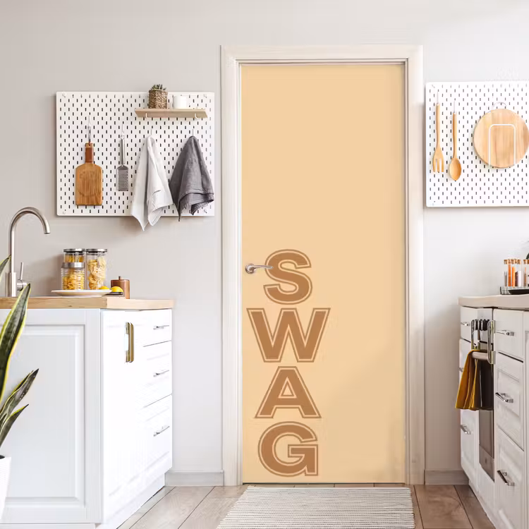 Swag - Bruin - Beige deurposter klein -sfeer5