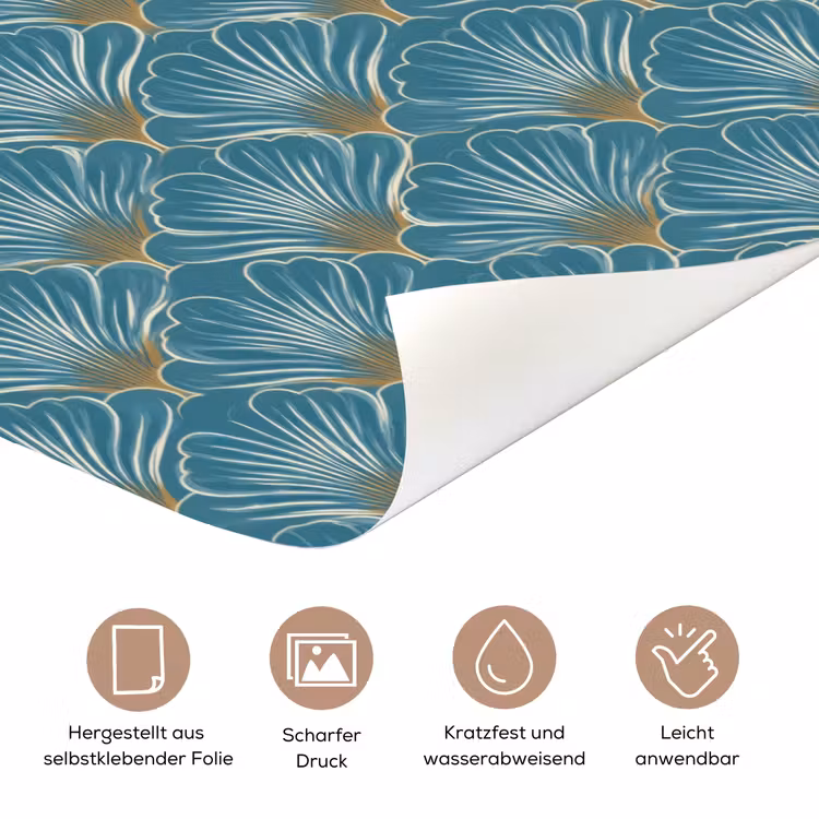 Symmetrisch - Patroon - Blauw deurposter klein 289 -tcloseup_DE