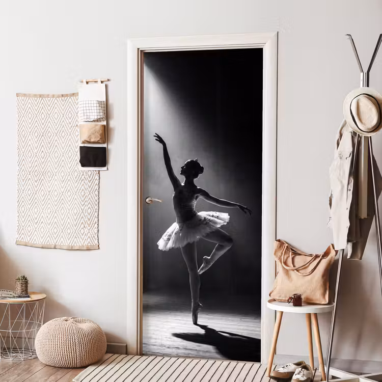 Danser - Podium - Zwart-wit - Kunst - Klassiek deurposter klein -sfeer6