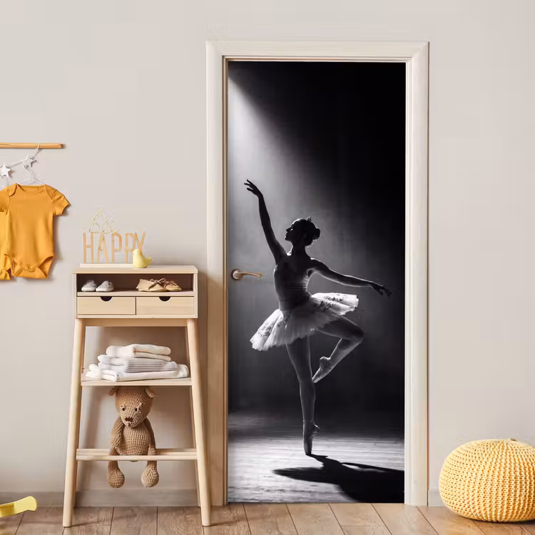 Danser - Podium - Zwart-wit - Kunst - Klassiek deurposter klein -sfeer4