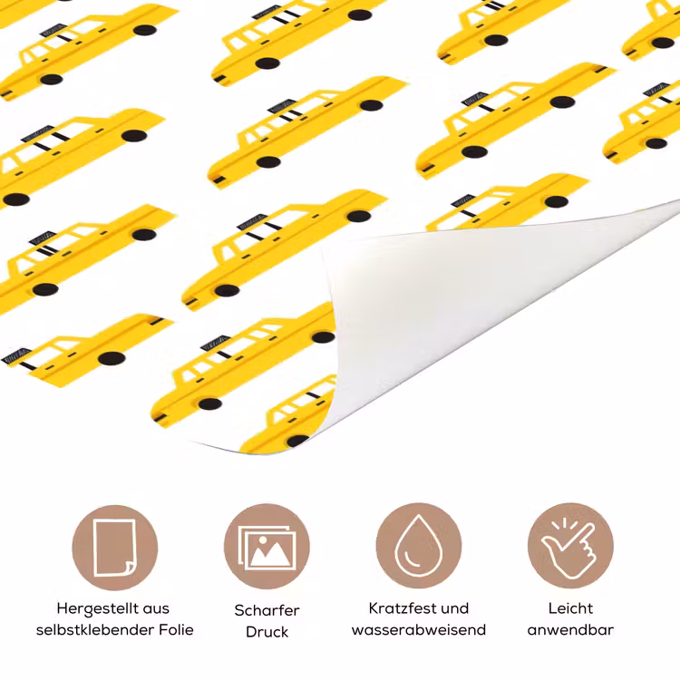 Taxi - Iconisch - Geel deurposter klein 289 -tcloseup_DE