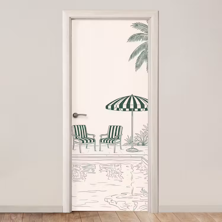 Terras - Illustratie - Groen deurposter klein -3d_beige