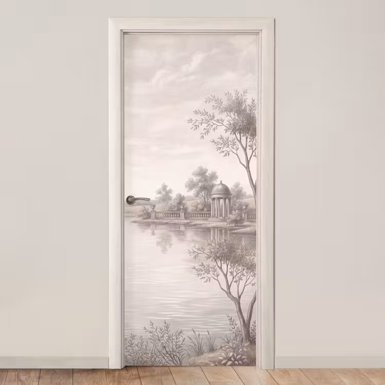 Terras - Water - Natuur - Landschap deurposter klein -3d_beige