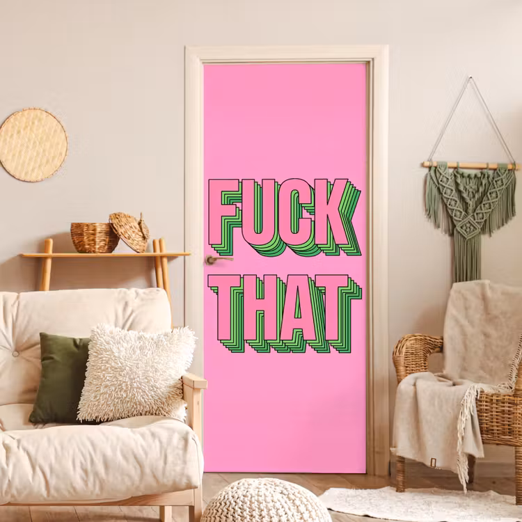 Tekst - Bold - Roze deurposter klein -sfeer2