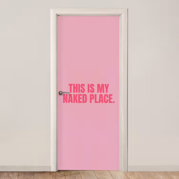 Tekst - Modern - Roze deurposter klein -3d_beige