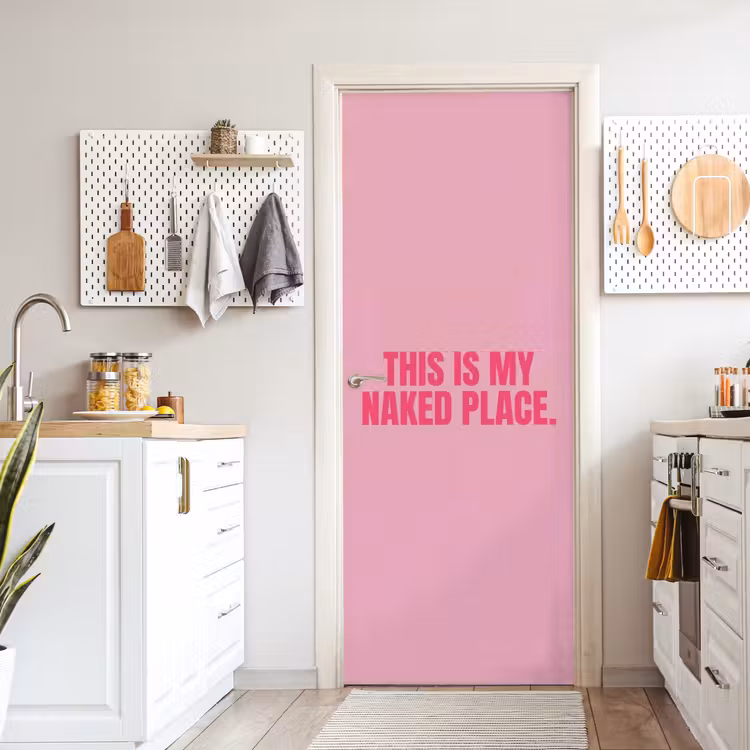 Tekst - Modern - Roze deurposter klein -sfeer5