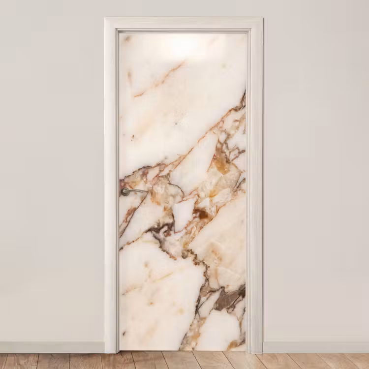Textuur - Gesteente - Aderen - Abstract - Wit deurposter klein -3d_beige