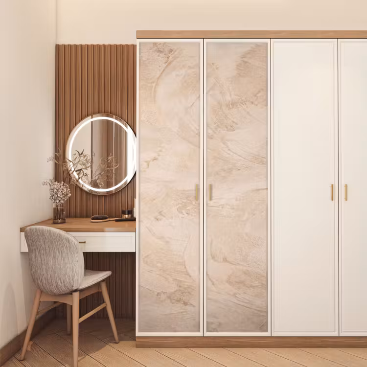 Textuur - Patroon - Abstract - Modern - Beige deurposter klein -sfeer3