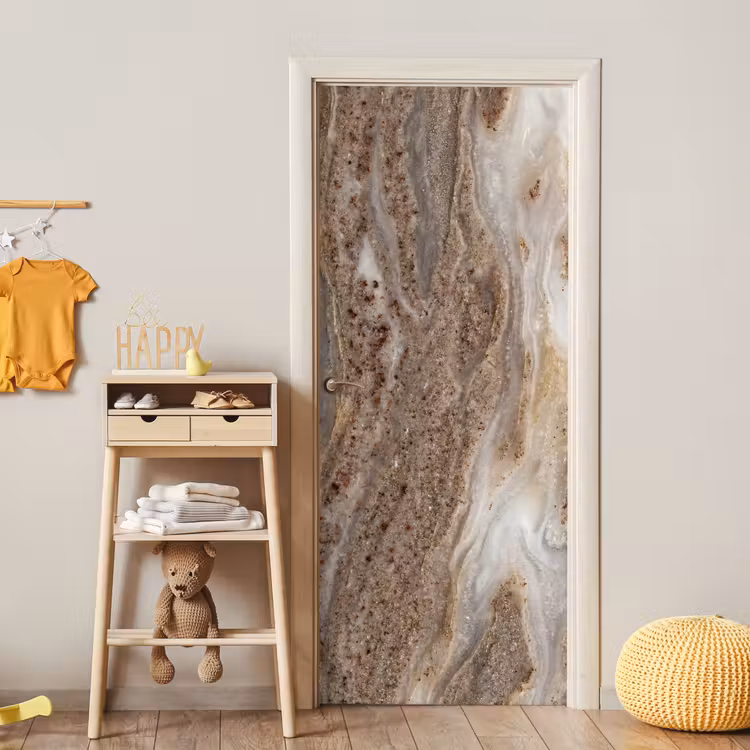 Textuur - Steen - Abstract - Beige deurposter klein -sfeer4