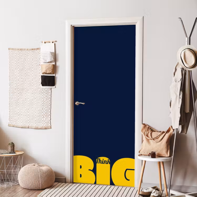 Think big - Blauw - Geel deurposter klein -sfeer6
