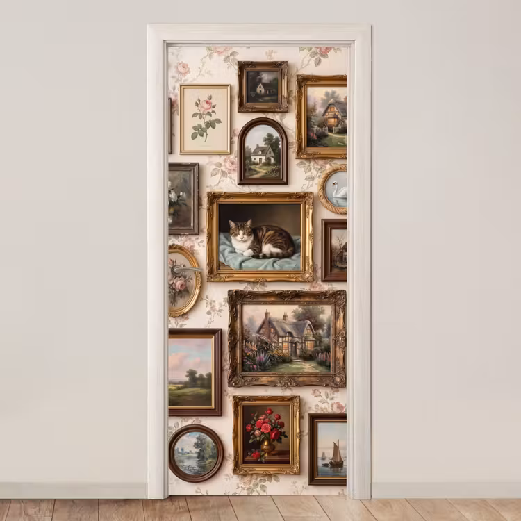 Dier - Kat - Portret - Klassiek deurposter klein -3d_beige