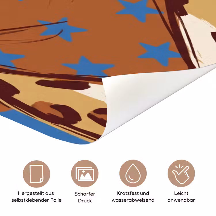 Dieren - Cowboyhoed - Modern - Illustratie - Bruin deurposter klein -tcloseup_DE